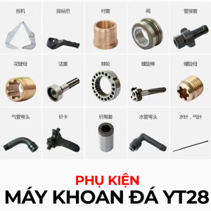 thiết bị và phụ kiện đi kèm máy khoan đá YT28